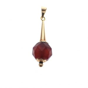 gouden antieke hanger granaat steen
