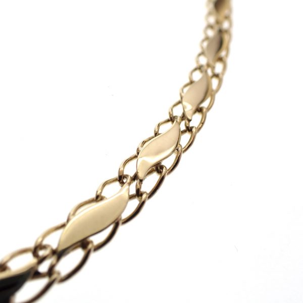 8 Krt. Fantasie schakel ketting | 41 cm