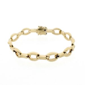 8 karaat geelgouden armband met fantasieschakel