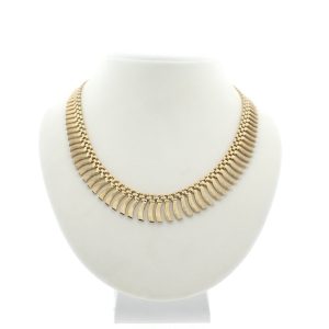 14 karaat geelgouden ketting met fantasie schakels