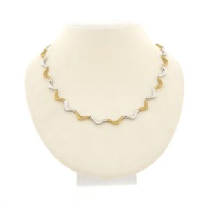 14 karaat bicolor ketting met fantasieschakels