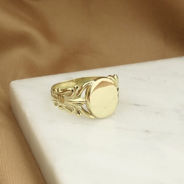 Vintage 8 krt. Zegelring | Heren