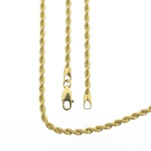 14 karaat gouden gedraaide schakel ketting | 50 cm
