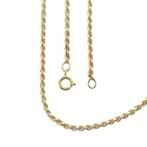14 karaat gouden gedraaide schakel ketting | 43,5 cm